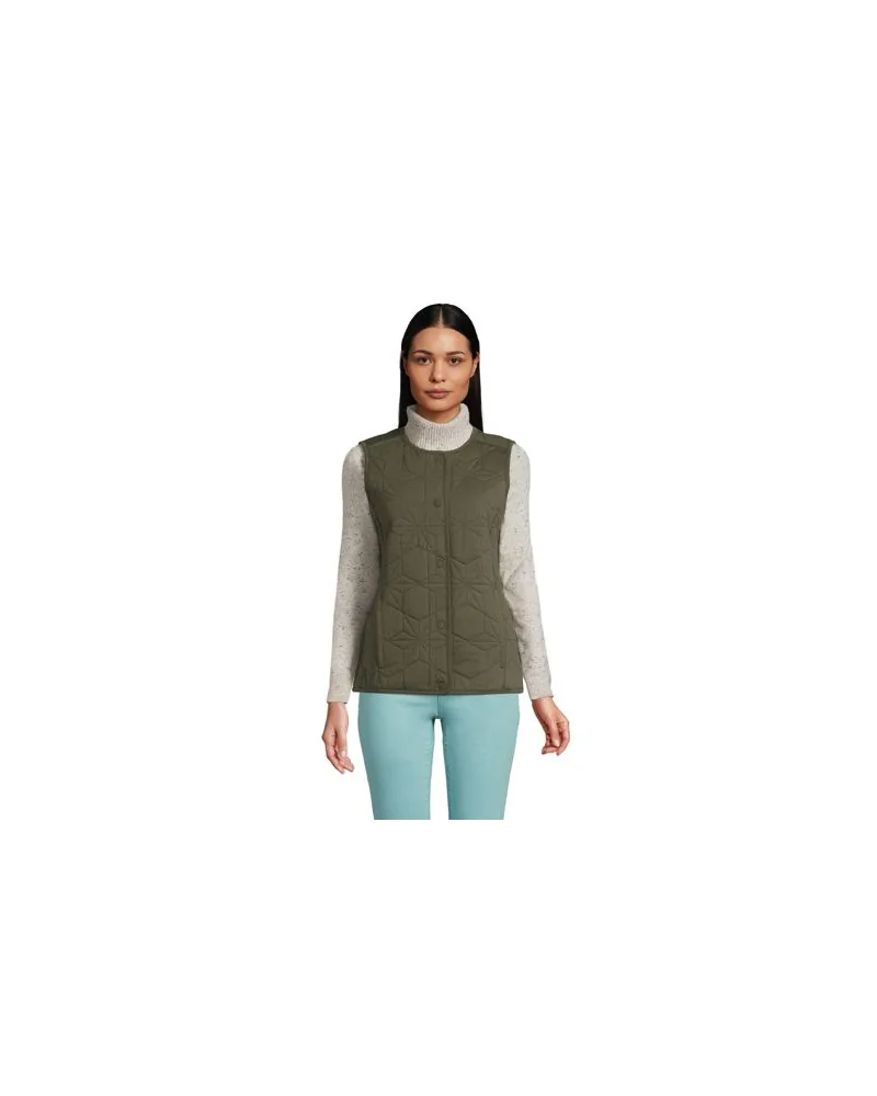 Lands' End PrimaLoft Steppweste, Damen, Größe:32-34 regular, Grün, by Grün