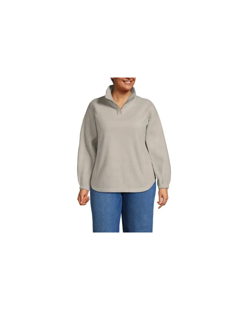 Lands' End Luxe Fleece-Pullover, Damen, Größe plus, Beige, Polyester, by Beige