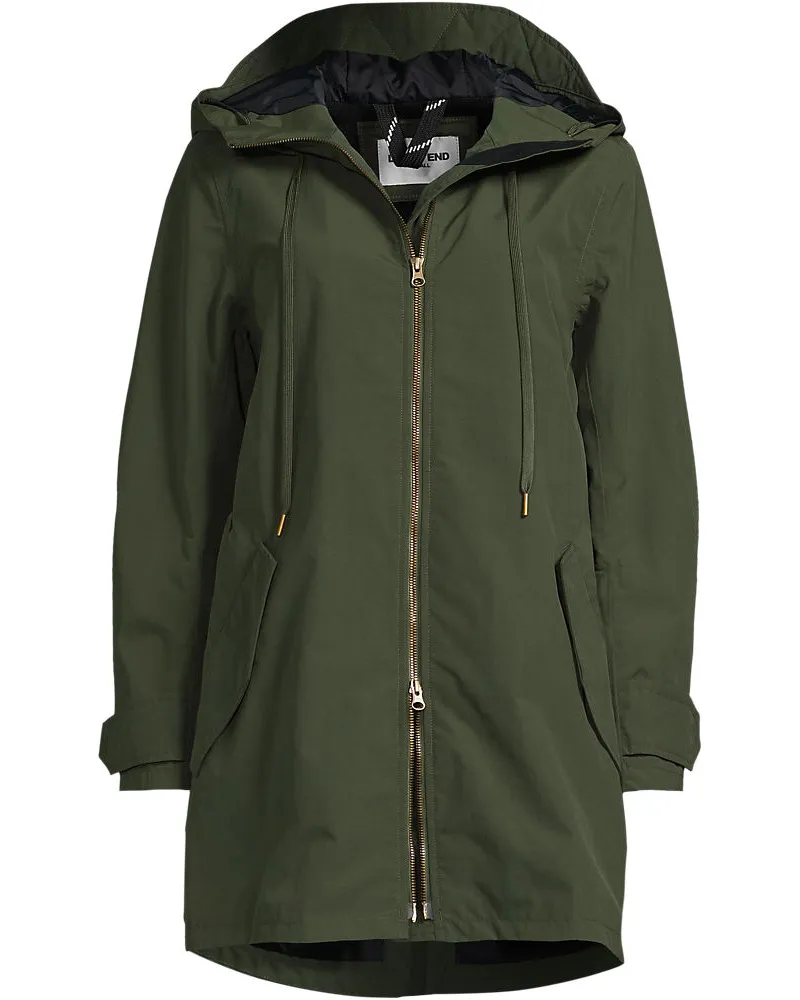 Lands' End Squall Regenjacke in A-Linie, Damen, Größe plus, Grün, Nylon, by Grün