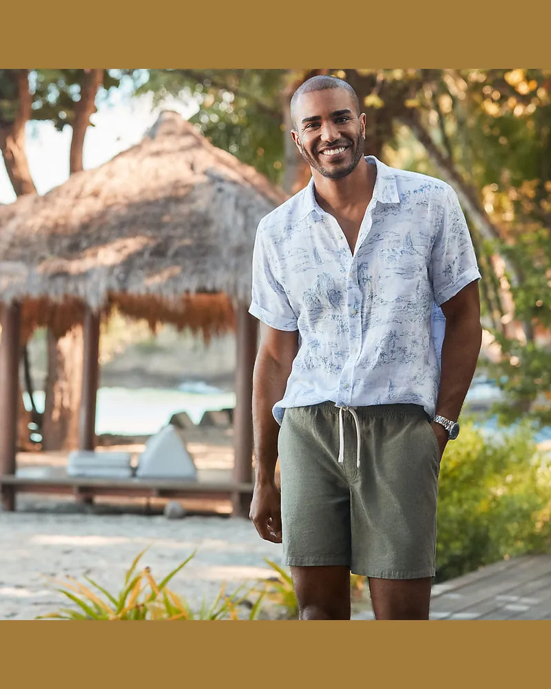 Lands' End Chino-Shorts mit Dehnbund, Herren, Größe regular, Grün, Elasthan/Baumwoll-Mischung, by Grün
