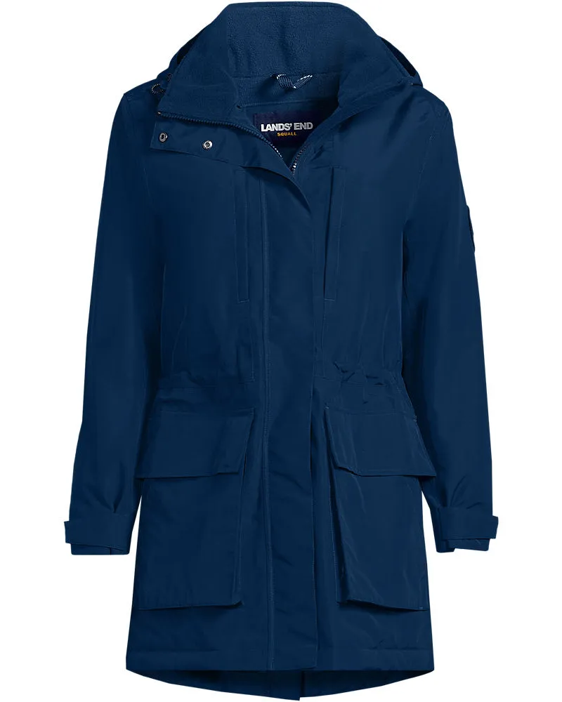 Lands' End Wasserdichter Parka SQUALL, Damen, Größe plus, Blau, Nylon, by Blau