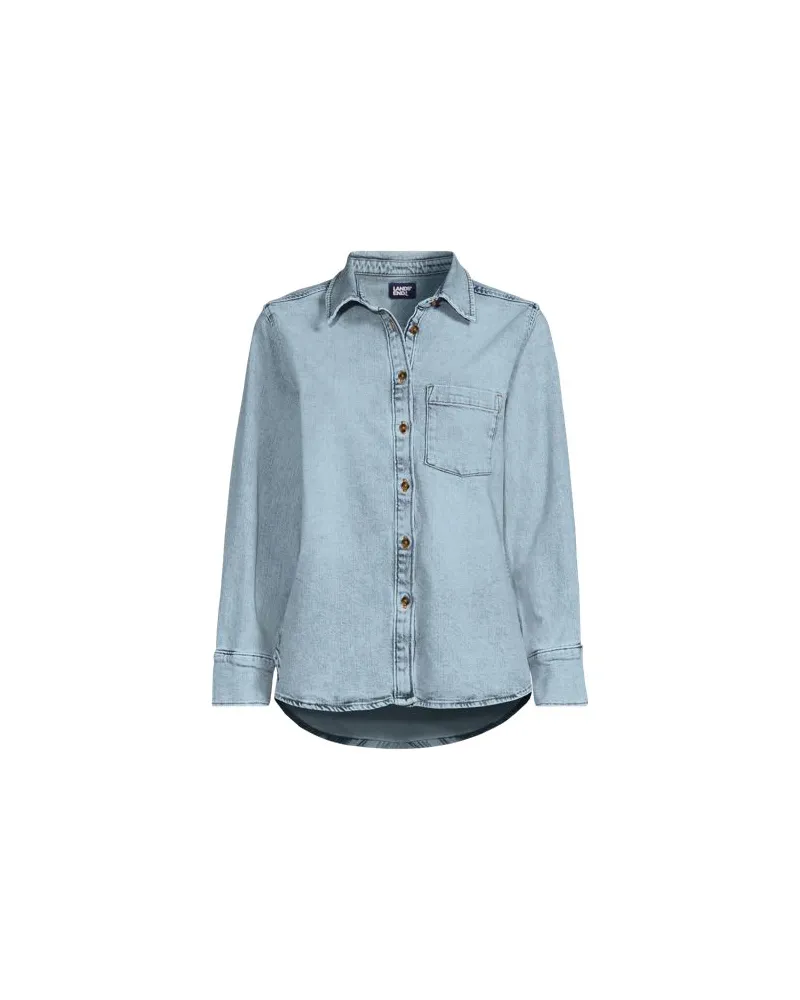 Lands' End Jeanshemd, Damen, Größe plus, Blau, Baumwoll-Mischung, by Blau
