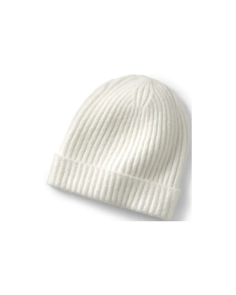Lands' End Kaschmirweiche Mütze, Damen, Größe regular, Weiß, Elasthan/Polyacryl/Polyester-Mischung, by Weiß