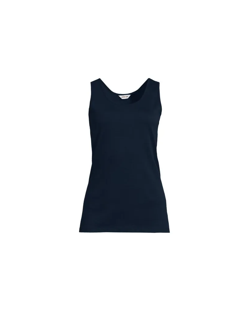 Lands' End Ärmelloses Top aus Baumwolle, Damen, Größe regular, Blau, Baumwolle, by Blau