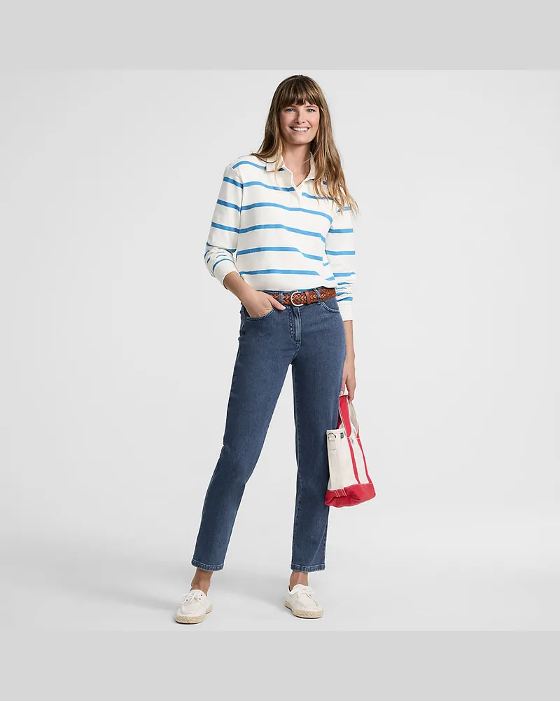 Lands' End Slim Fit Jeans High Waist, Damen, Größe regular, Blau, Baumwolle/Baumwoll-Mischung, by Blau