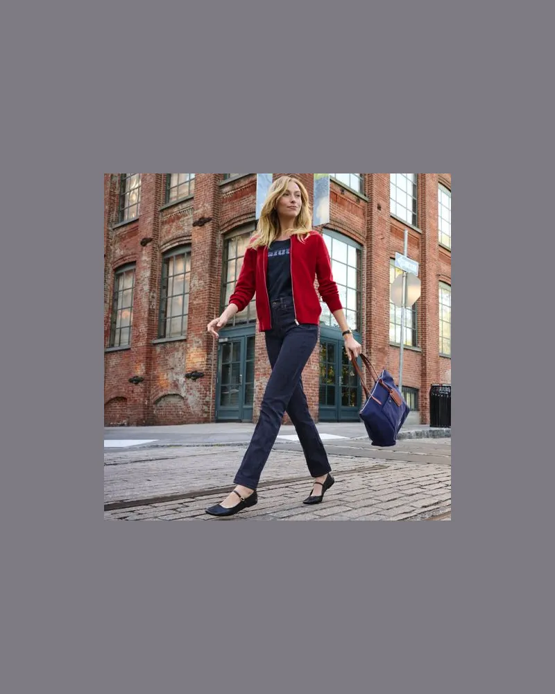 Lands' End Straight Fit Recover High Waist Jeans, Damen, Größe petite, Blau, Baumwoll-Mischung, by Blau