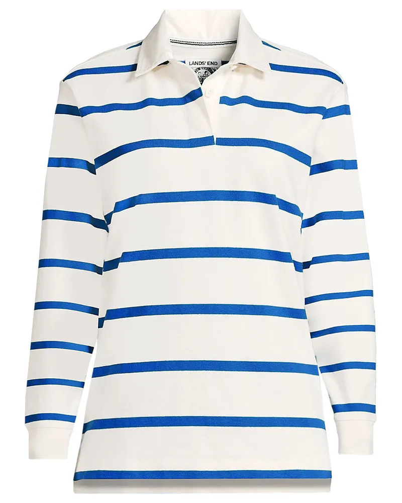 Lands' End Rugby-Shirt, Damen, Größe plus, Weiß, by Weiß