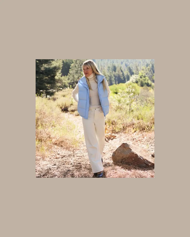 Lands' End Breitcord-Hose High Waist mit weitem Bein, Damen, Größe petite, Weiß, Baumwoll-Mischung, by Weiß