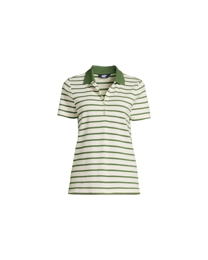 Lands' End Supima® Polo-Shirt, Damen, Größe plus, Weiß, Baumwolle, by Weiß