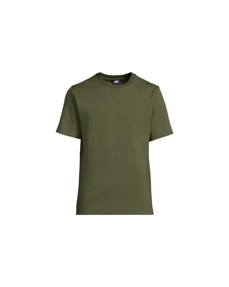 Lands' End Deluxe Soft T-Shirt, Herren, Größe:52-54 regular, Grün, Baumwolle/Polyester/Baumwoll-Mischung, by Grün