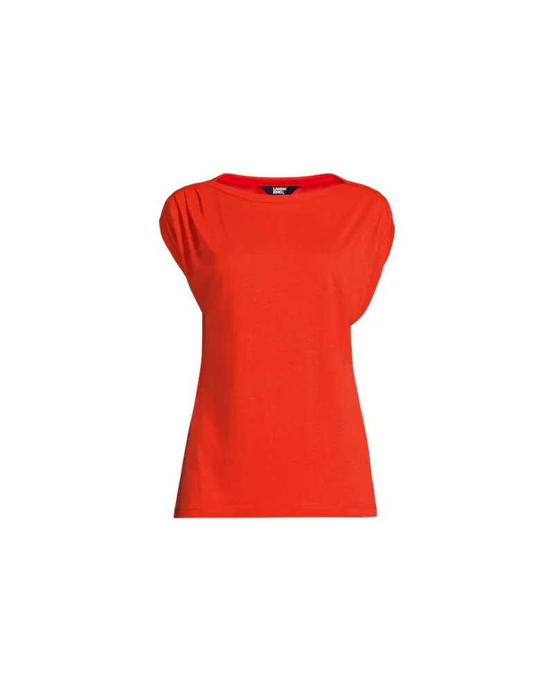 Lands' End Shirt aus Leinenmix mit U-Boot-Ausschnitt, Damen, Größe:32-34 regular, Orange, Leinen/Viskose, by Orange