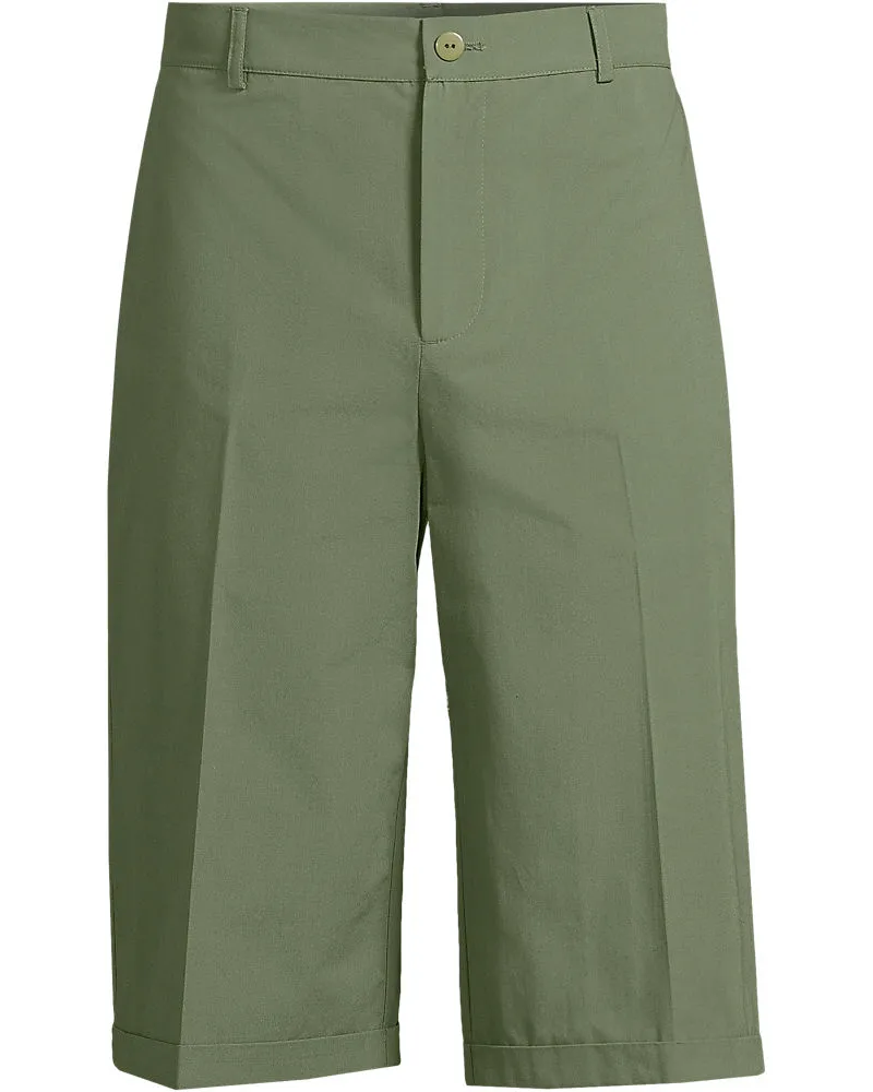 Lands' End Bermuda-Shorts, Herren, Größe regular, Grün, Baumwolle, by Grün