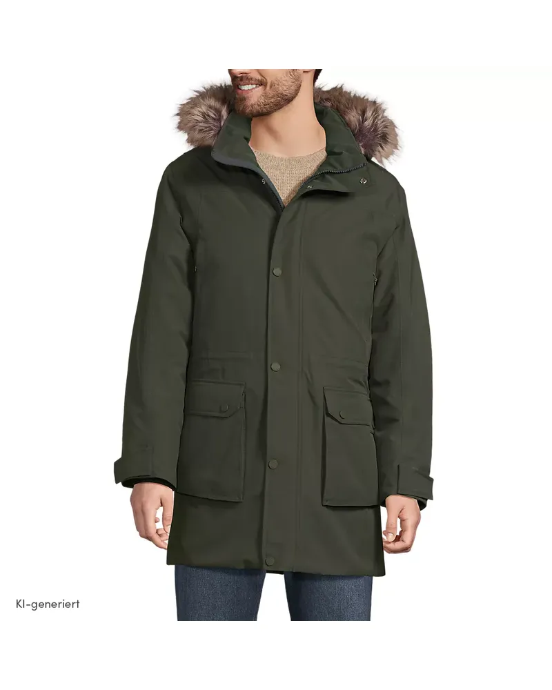 Lands' End EXPEDITIONS Daunenparka, Herren, Größe regular, Grün, Polyester, by Grün
