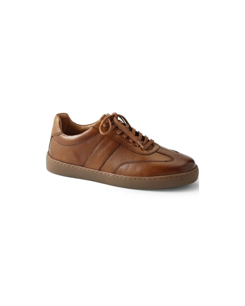Lands' End Leder-Sneakers, Herren, Größe regular, Beige, Leder/Rauleder, by Beige