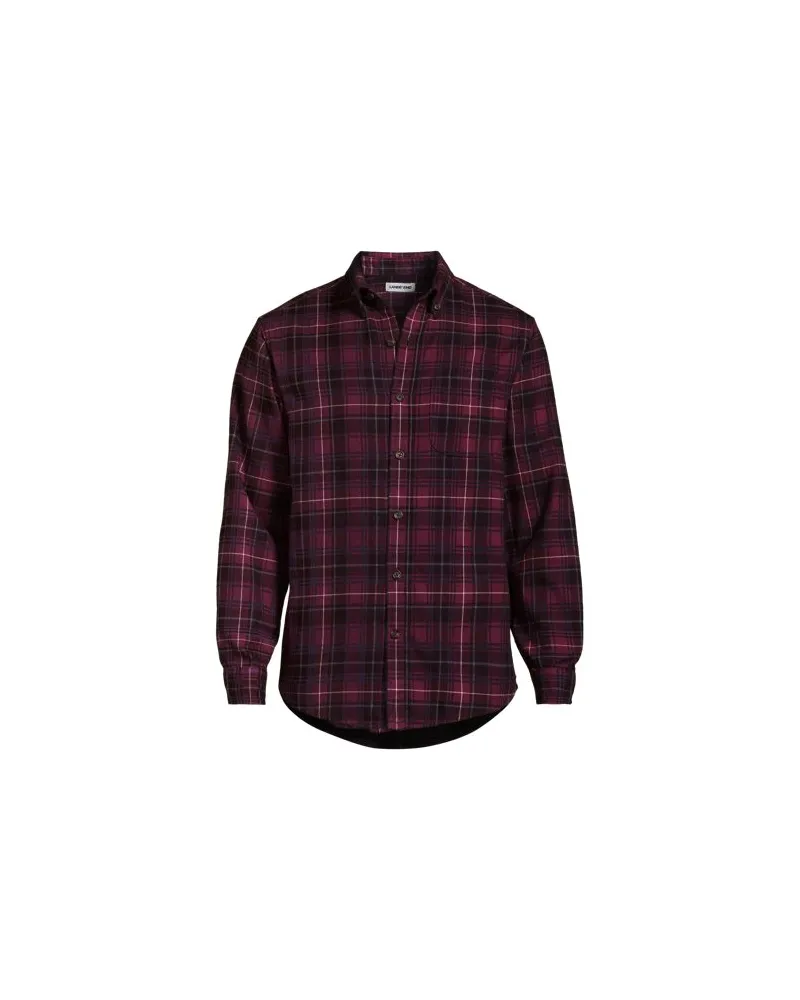 Lands' End Flanellhemd Flagship, Classic Fit, Herren, Größe:60 tall, Rot, Baumwolle/Baumwoll-Mischung/Polyester-Mischung, by Rot