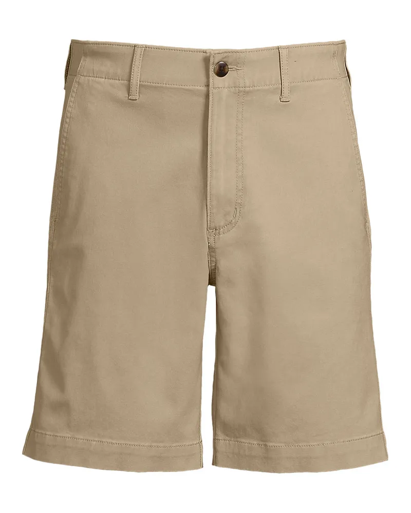 Lands' End Classic Fit Stretch-Chinoshorts mit Komfortbund, 23 cm, Herren, Größe:48-50 regular, Braun, Elasthan/Baumwoll-Mischung, by Braun