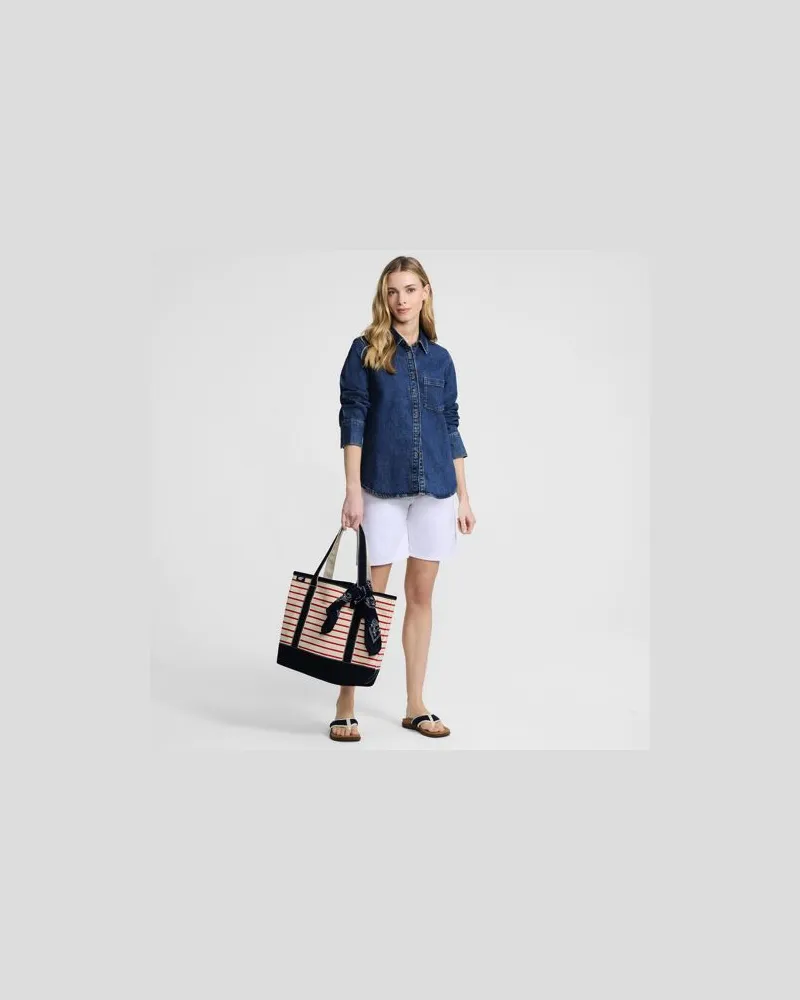 Lands' End Jeanshemd, Damen, Größe petite, Blau, Baumwoll-Mischung, by Blau
