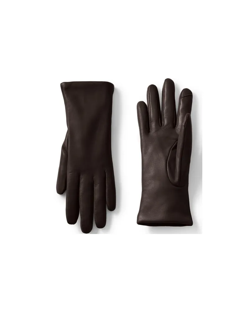 Lands' End Lederhandschuhe mit Kaschmirfutter, Damen, Größe regular, Braun, Kaschmir/Leder, by Braun