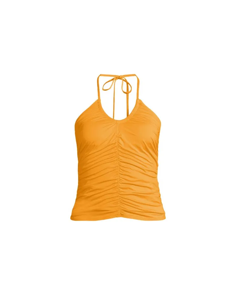 Lands' End Wandelbares Neckholder-Tankinitop mit Raffungen, Damen, Größe regular, Orange, Elasthan/Nylon, by Orange