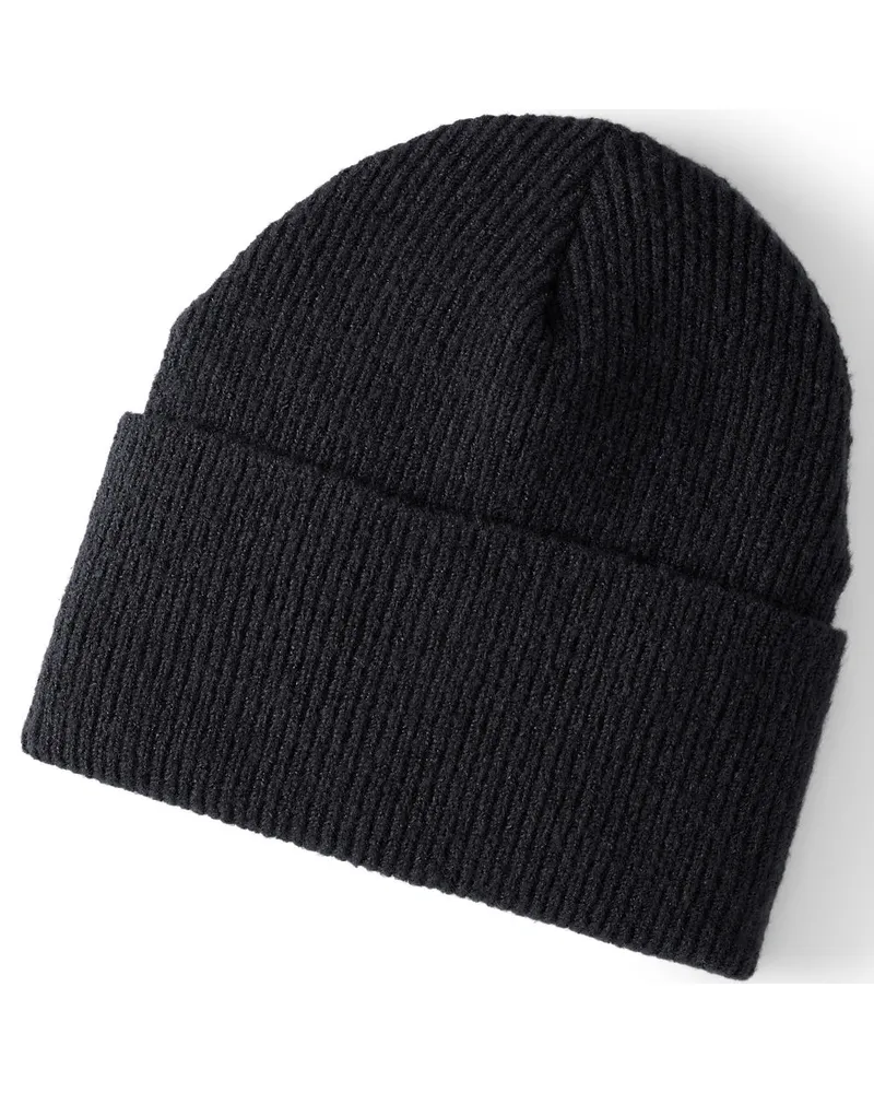 Lands' End CashTouch Mütze, Herren, Größe regular, Schwarz, Elasthan/Polyacryl/Nylon-Mischung, by Schwarz