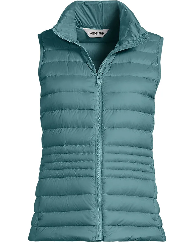 Lands' End Daunenweste WANDERWEIGHT Verstaubar Ultraleicht, Damen, GrÃ¶ÃŸe plus, GrÃ¼n, Nylon, by Grã¼n