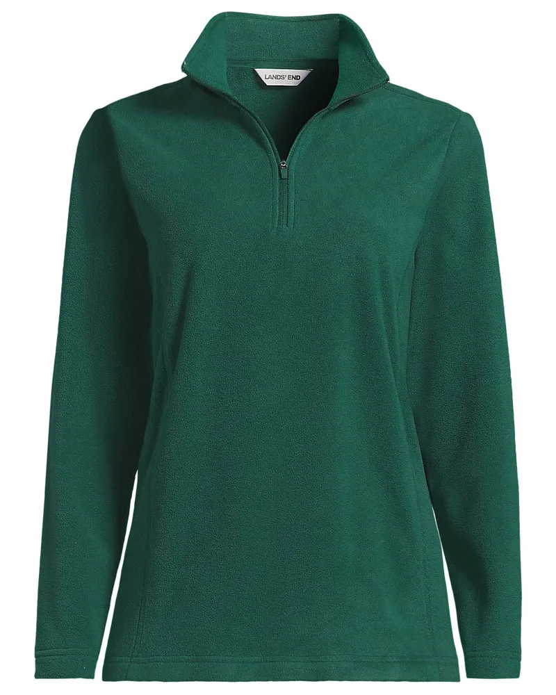 Lands' End Anyweather Fleece-Pullover mit Reißverschluss, Damen, Größe petite, Grün, Polyester, by Grün