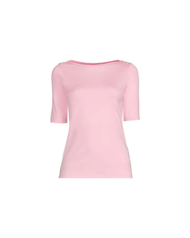 Lands' End Supima-Shirt aus Baumwolle mit U-Boot-Ausschnitt, Damen, Größe plus, Pink, Baumwolle, by Pink
