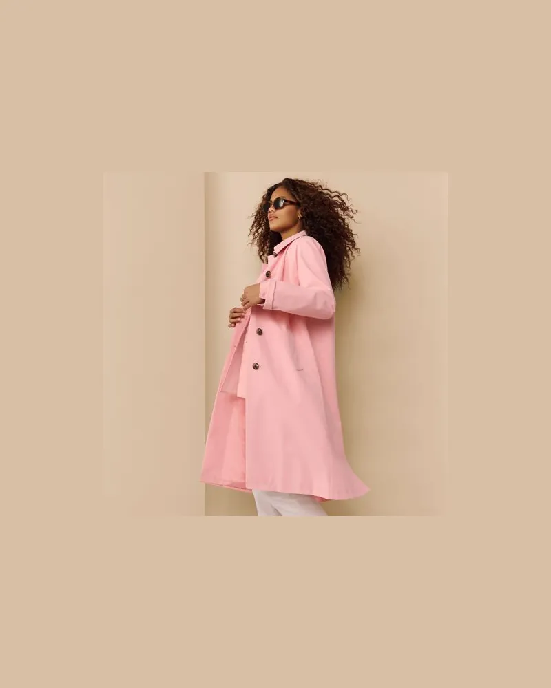Lands' End Wasserabweisender Mantel, Damen, Größe:40-42 regular, Pink, Polyester, by Pink