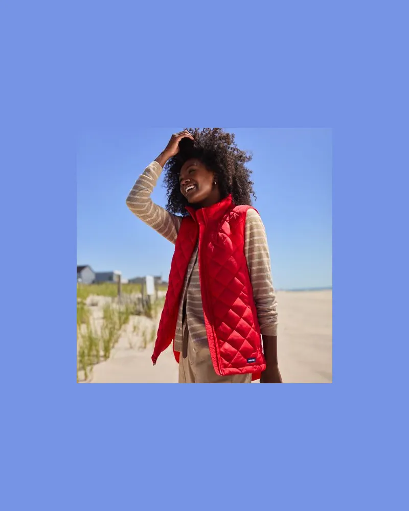 Lands' End FeatherFree Steppweste, Damen, Größe:32-34 petite, Rot, Polyester, by Rot