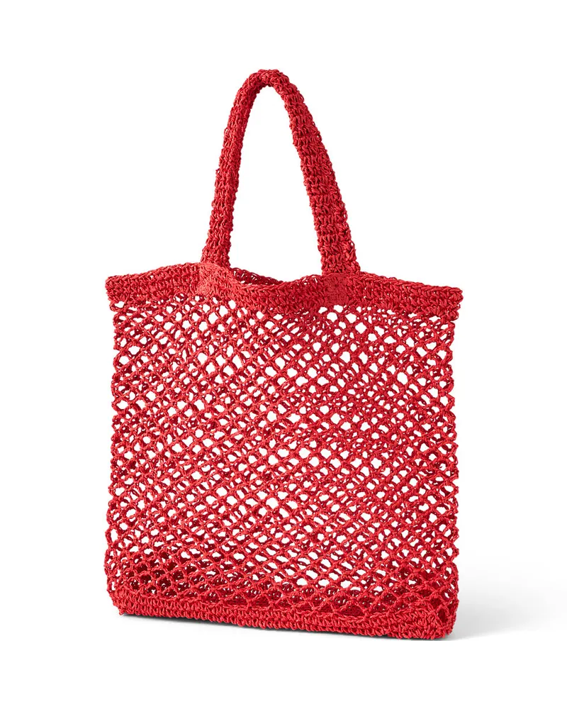 Lands' End Offene Papierstroh-Tasche, Damen, Größe:null regular, Rot, Paper, by Rot