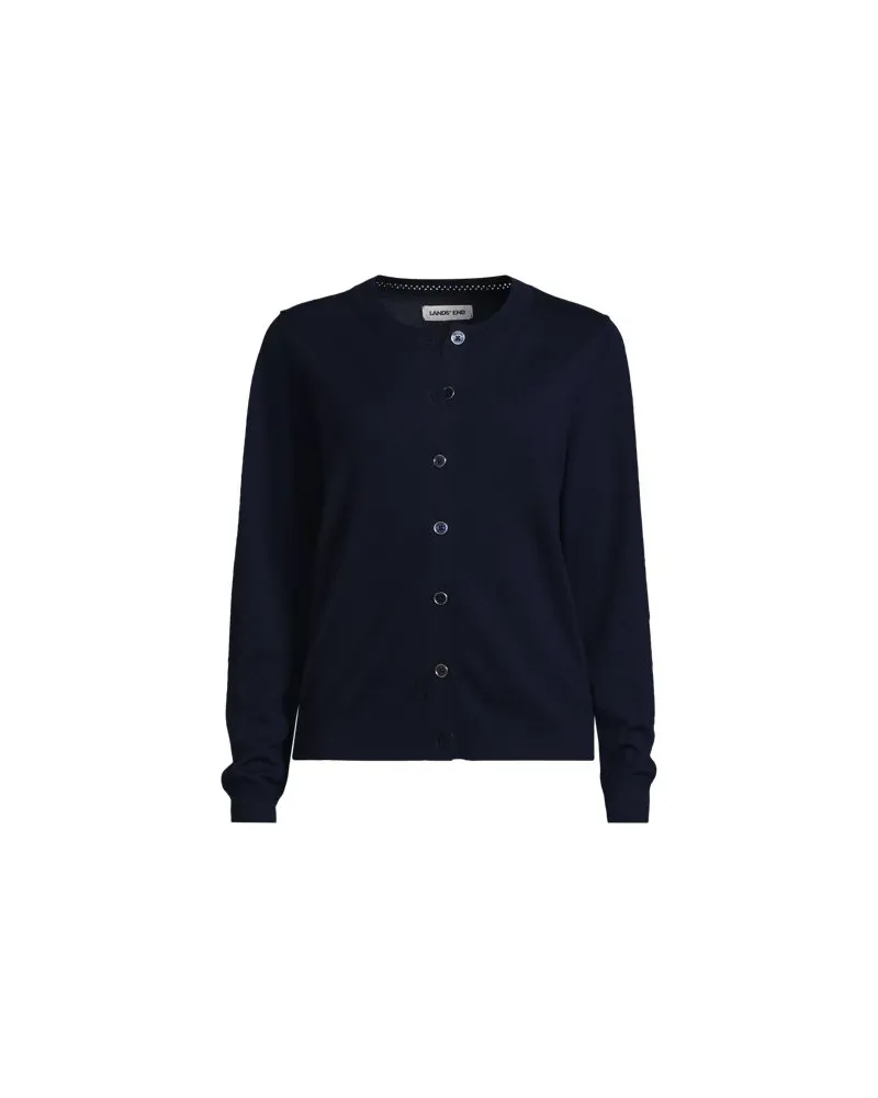 Lands' End Merino-Cardigan, Damen, Größe:32-34 regular, Blau, by Blau