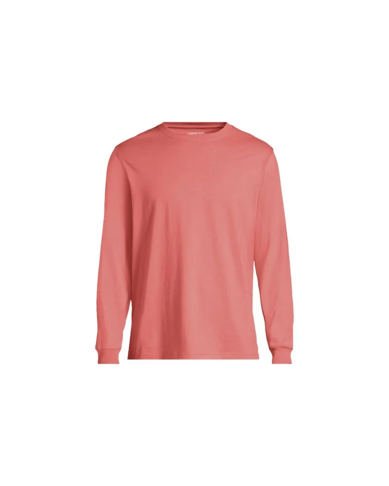 Lands' End Super-T Langarm-Shirt, Classic Fit, Herren, Größe:60 regular, Orange, Baumwolle, by Orange
