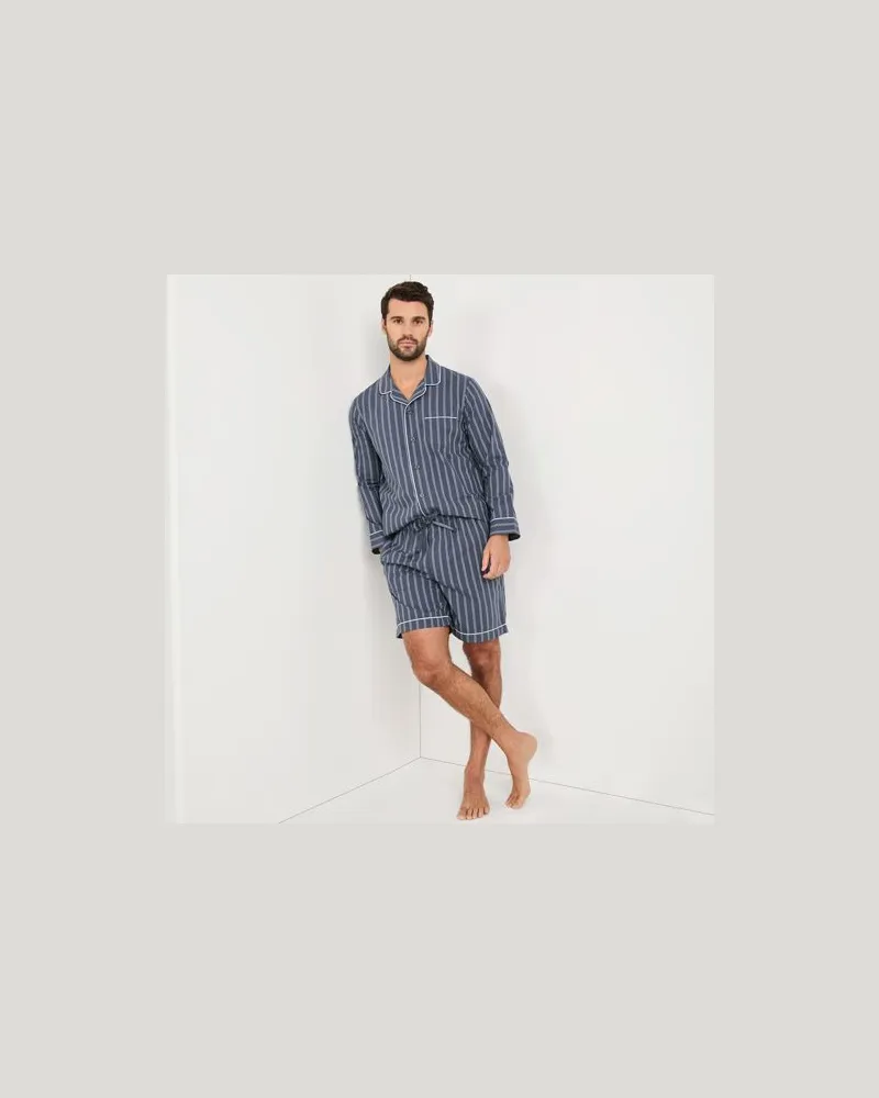 Lands' End Essenzielle Popelin-Pyjamashorts, Herren, Größe:56-58 regular, Blau, Baumwolle, by Blau
