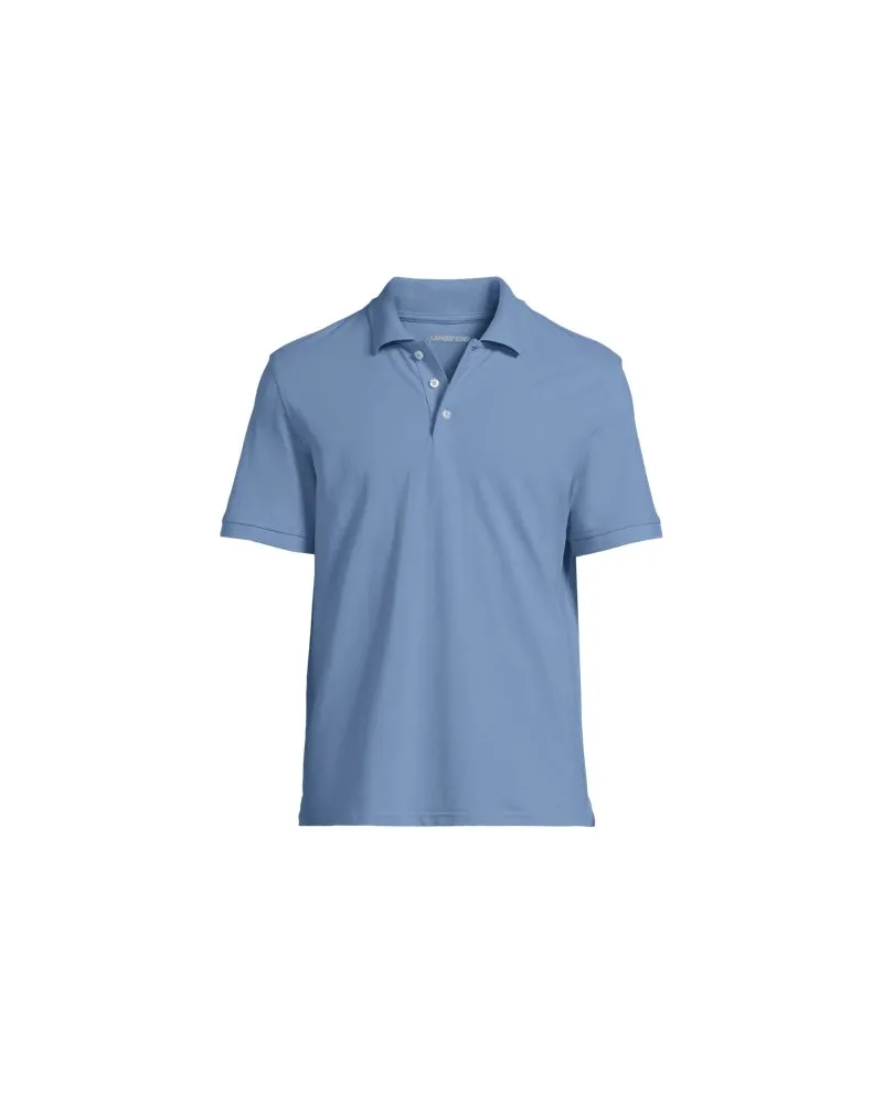 Lands' End Performance Piqué-Poloshirt, Herren, Größe:60 regular, Blau, Baumwoll-Mischung, by Blau