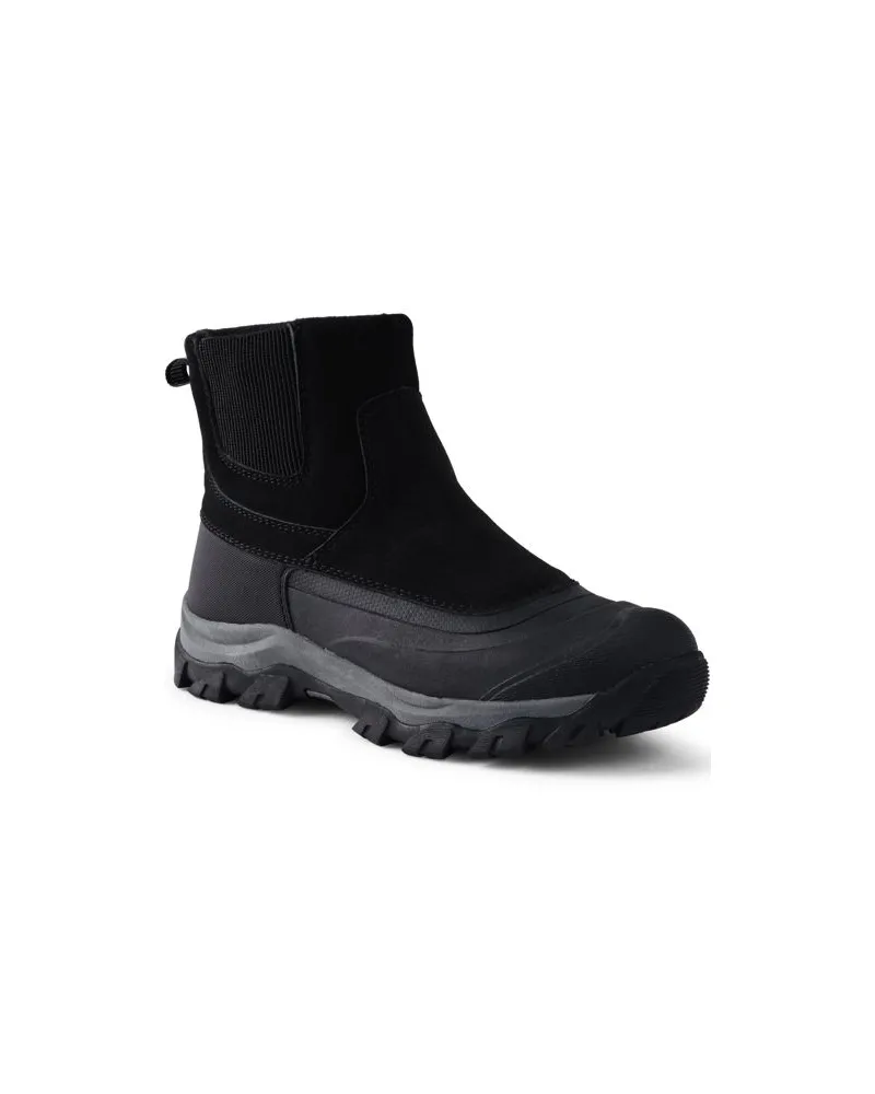 Lands' End Schneestiefel SQUALL mit Reißverschluss, Herren, Größe regular, Schwarz, Nylon/Leder/Gummi, by Schwarz