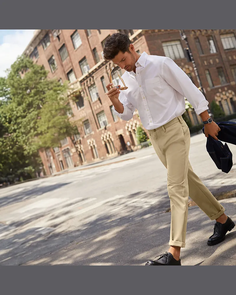 Lands' End CLASSIC FIT Bügelleichte Chino, Herren, Größe regular, Beige, Baumwolle, by Beige
