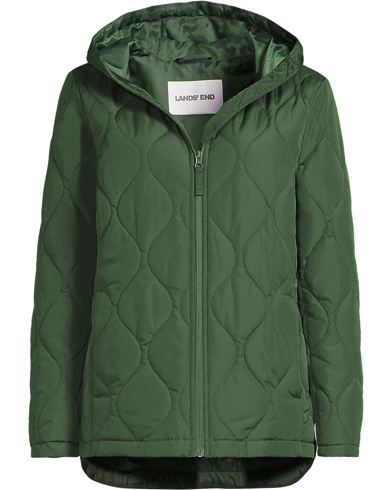 Lands' End Isolierte Steppjacke FeatherFree, Damen, Größe regular, Grün, Polyester, by Grün