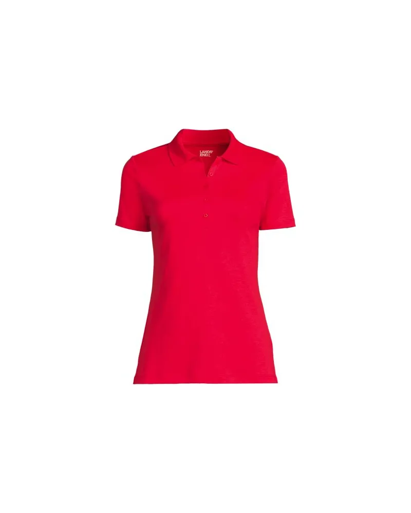 Lands' End Supima-Poloshirt, Damen, Größe plus, Pink, Baumwolle, by Pink