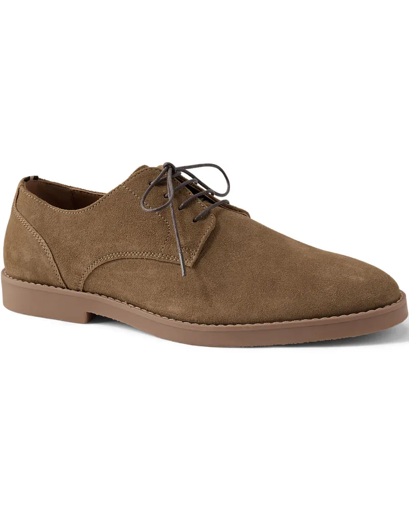 Lands' End Veloursleder-Schnürschuhe, Herren, Größe regular, Grau, by Grau