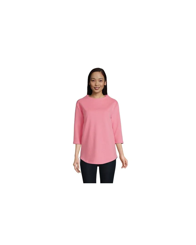 Lands' End Sweatshirt mit 3/4-Ärmeln SERIOUS SWEATS, Damen, Größe regular, Pink, Baumwoll-Mischung/Polyester-Mischung, by Pink