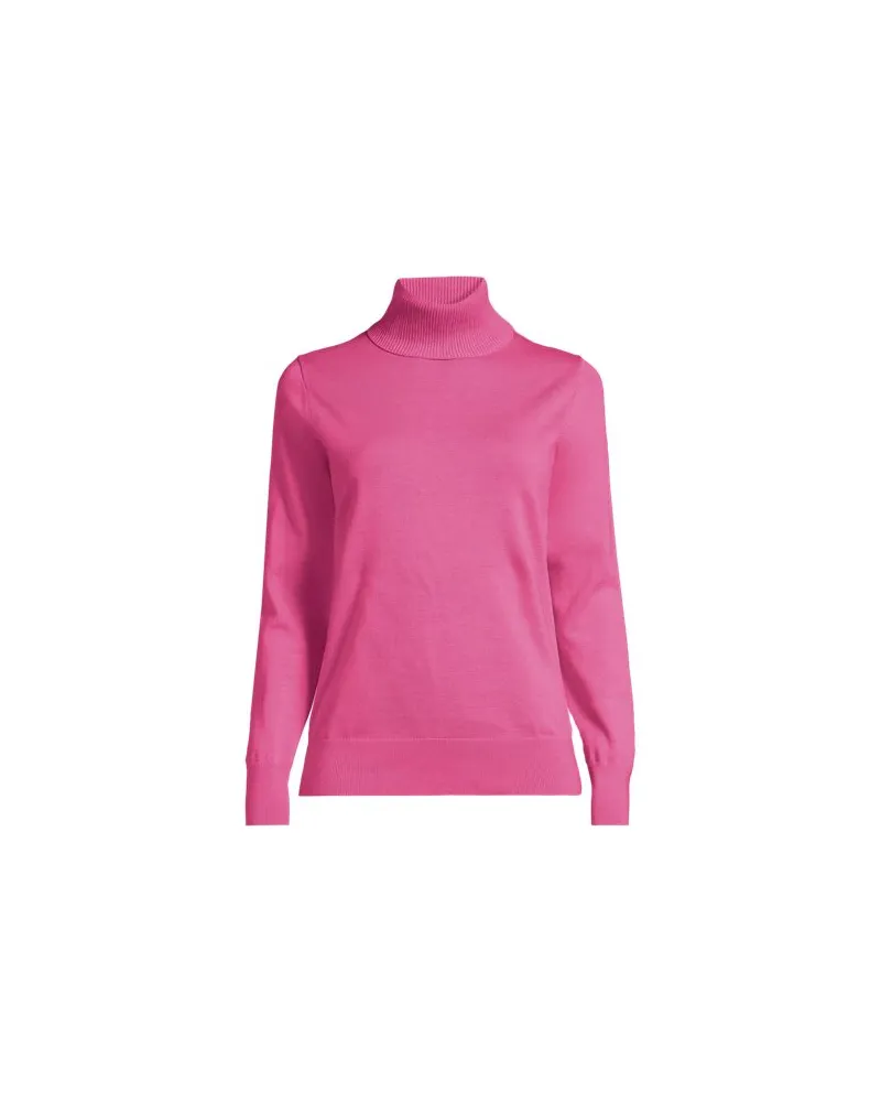 Lands' End Feinstrick-Rollkragenpullover aus Baumwolle, Damen, Größe:32-34 regular, Pink, Baumwolle, by Pink