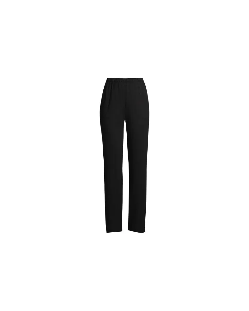 Lands' End Straight Fit Freizeithose SPORT KNIT, Damen, Größe:32-34 regular, Schwarz, Baumwolle, by Schwarz