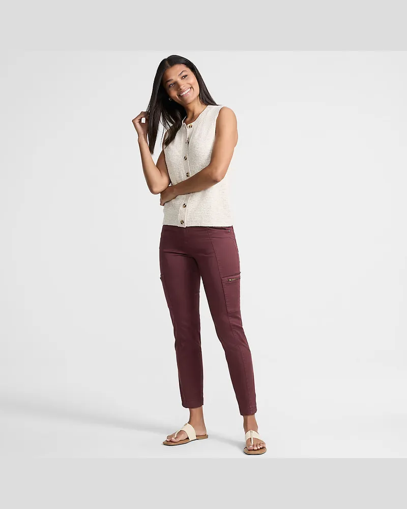 Lands' End 7/8-Cargohose aus Lyocell-Mischung Mid Waist, Damen, Größe:34 regular, Lila, Baumwolle/Baumwoll-Mischung, by Lila