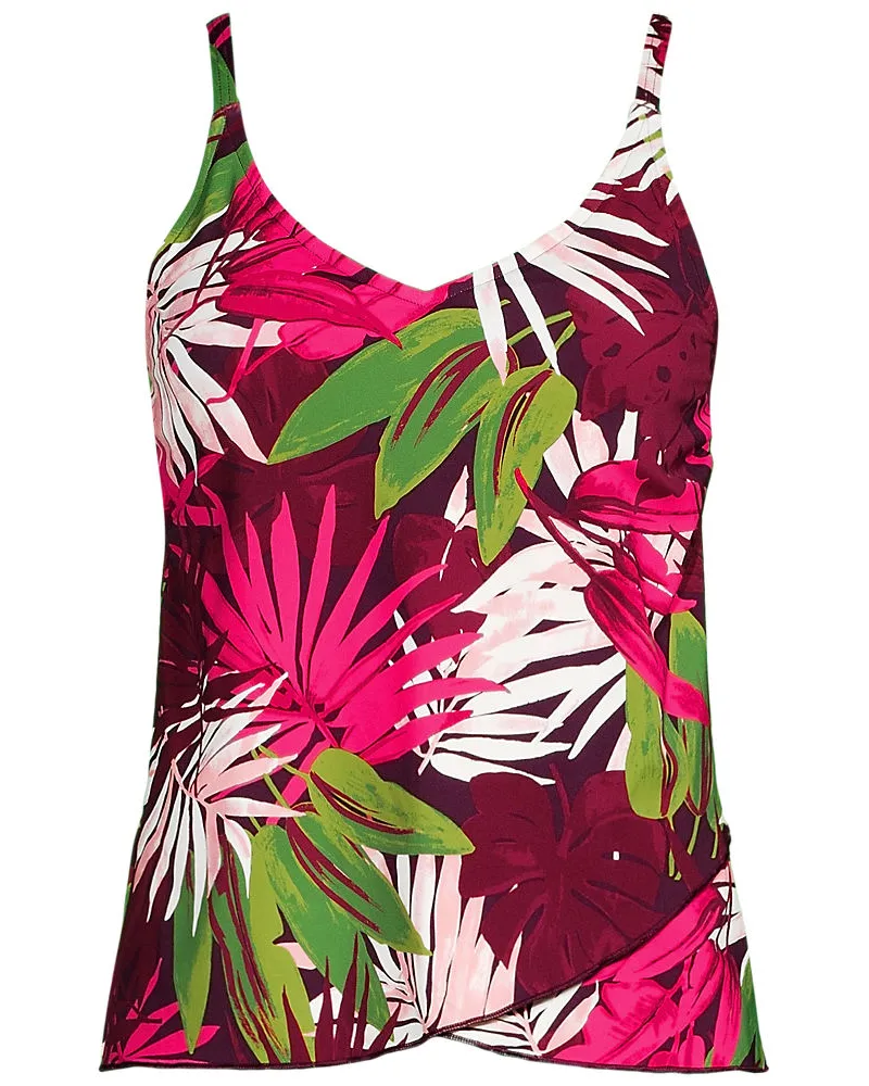 Lands' End Tankinitop mit Tulpensaum chlorresistent, Damen, Größe regular, Rot, Nylon-Mischung, by Rot