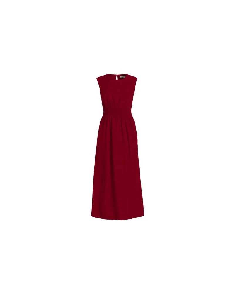 Lands' End Ärmelloses Midikleid, Damen, Größe:44-46 regular, Rot, Baumwolle/Viskose/Baumwoll-Mischung, by Rot