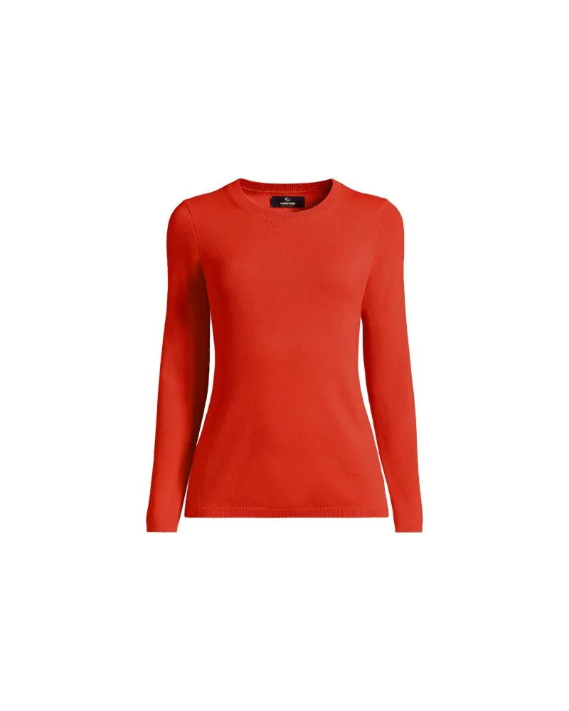 Lands' End Kaschmir-Pullover mit rundem Ausschnitt, Damen, Größe plus, Orange, Kaschmir, by Orange
