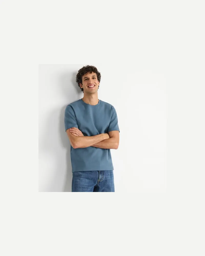 Lands' End Deluxe Soft T-Shirt, Herren, Größe:52-54 regular, Blau, Baumwolle/Polyester/Baumwoll-Mischung, by Blau