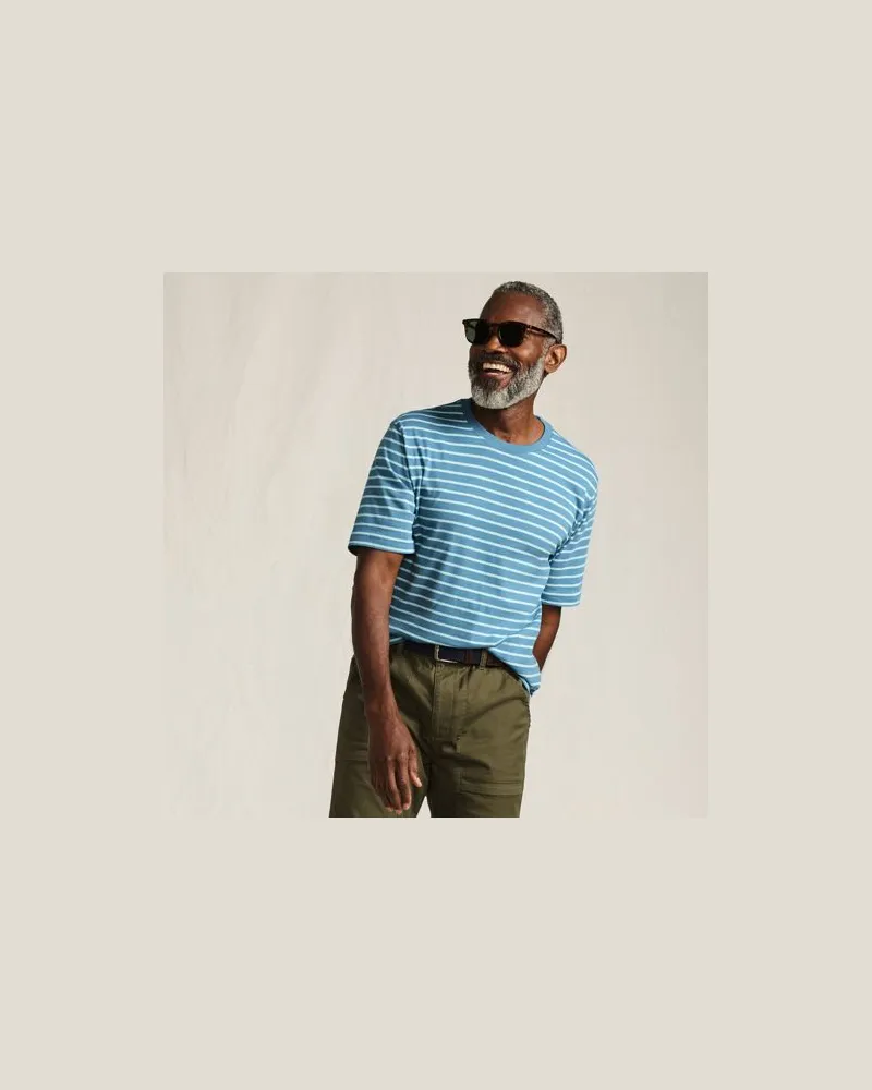 Lands' End Super-T Kurzarm-Shirt, Classic Fit, Herren, Größe:48-50 regular, Blau, Baumwolle, by Blau