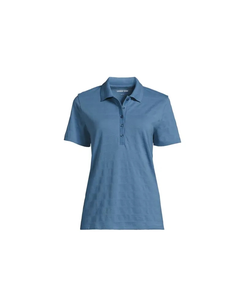 Lands' End Piqué-Poloshirt, Damen, Größe:44-46 petite, Blau, Baumwolle, by Blau