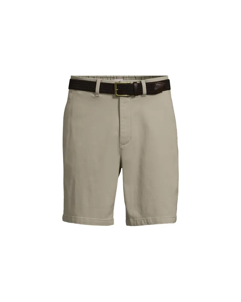 Lands' End Chino-Shorts mit Textur und Gürtel, Herren, Größe regular, Weiß, Baumwolle/Lyocell (Viskose)/Baumwoll-Mischung, by Weiß